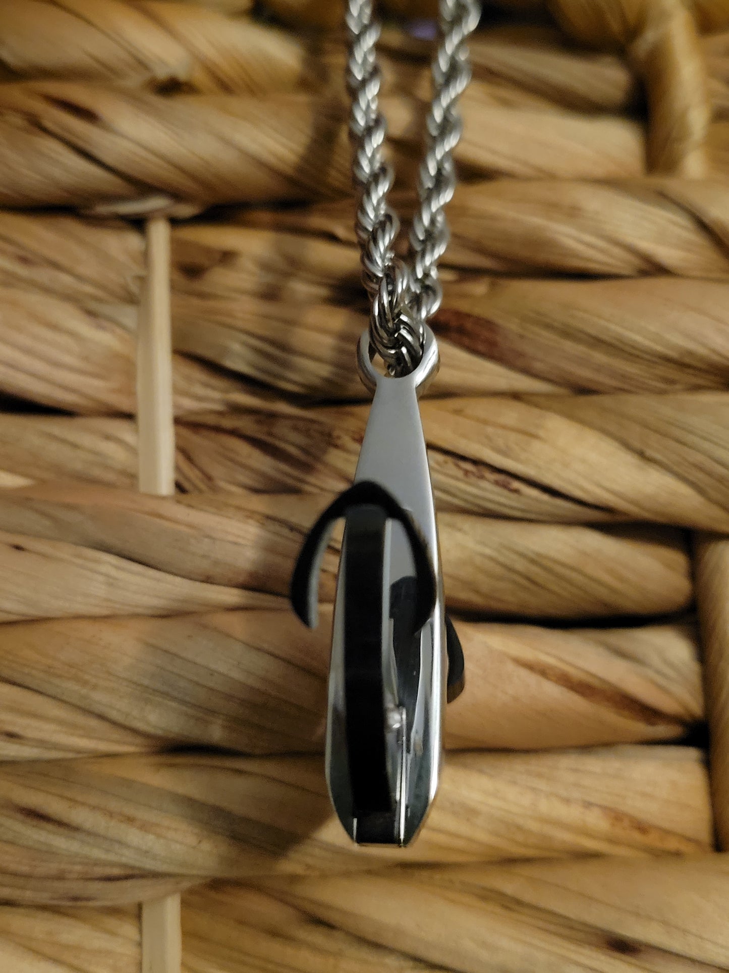 Stainless Steel Bicolor Anchor Rope Necklace