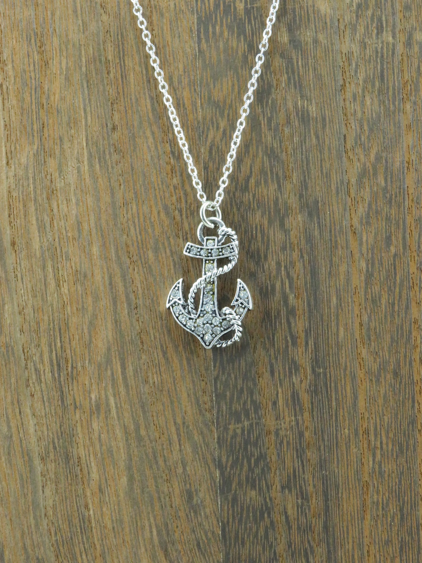 Fouled Anchor Rhinestone Necklace