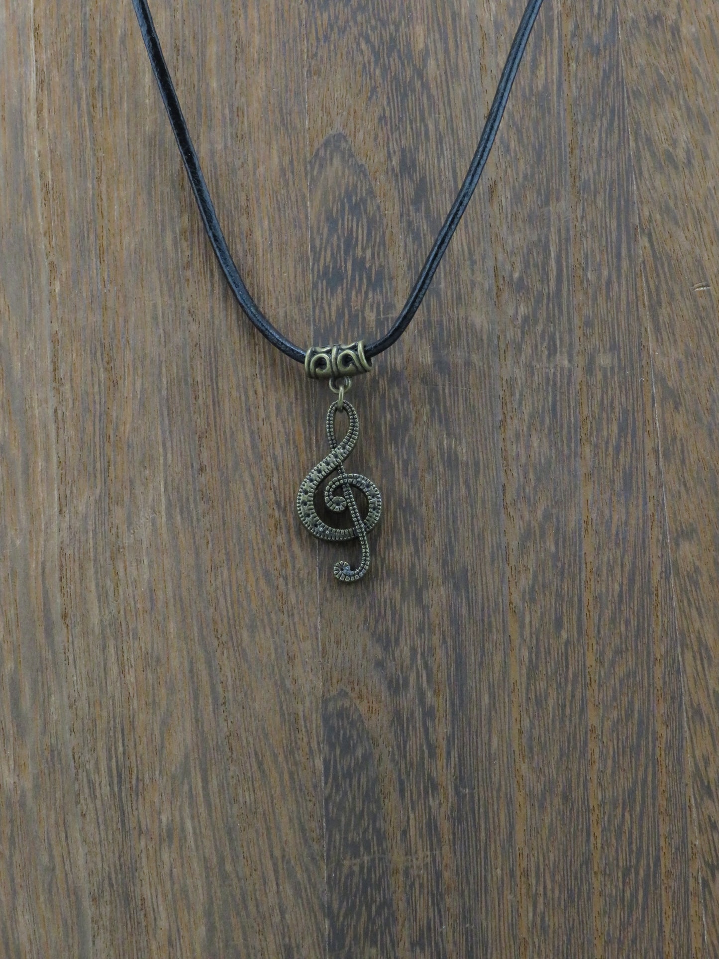 Treble G Clef Cord Necklace