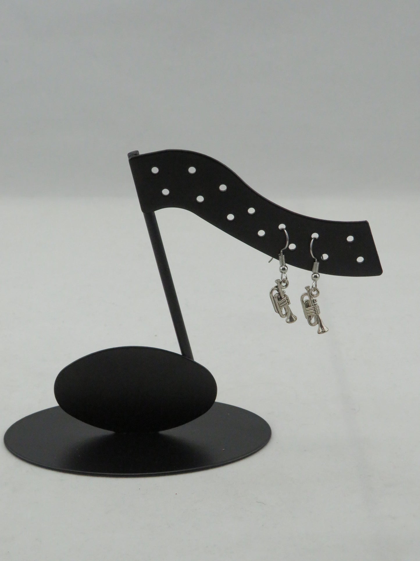 Trumpet Earrings - Silver Tone