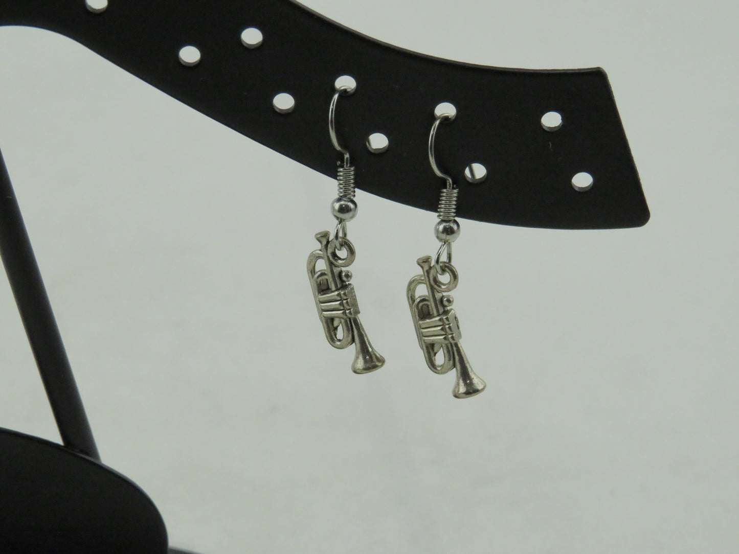 Trumpet Earrings - Silver Tone