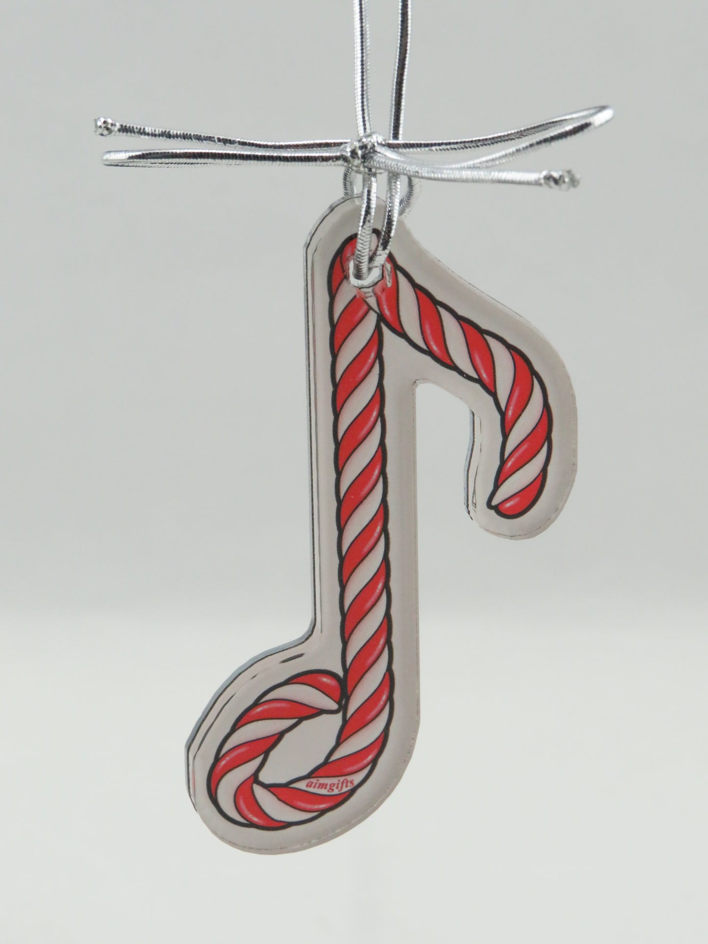 Acrylic 8th Note Candy Cane Ornament