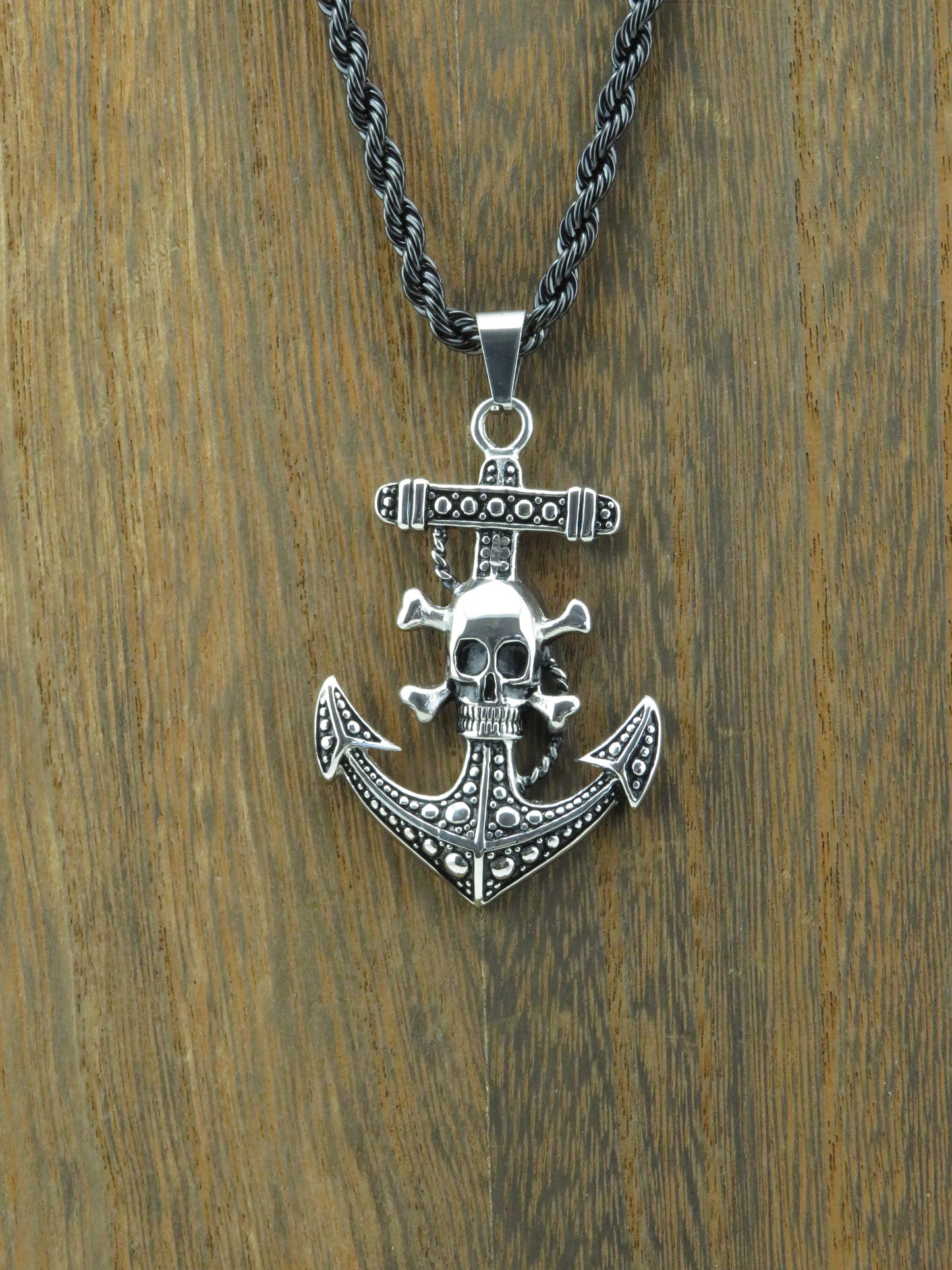 Anchor & Skull Rope Necklace