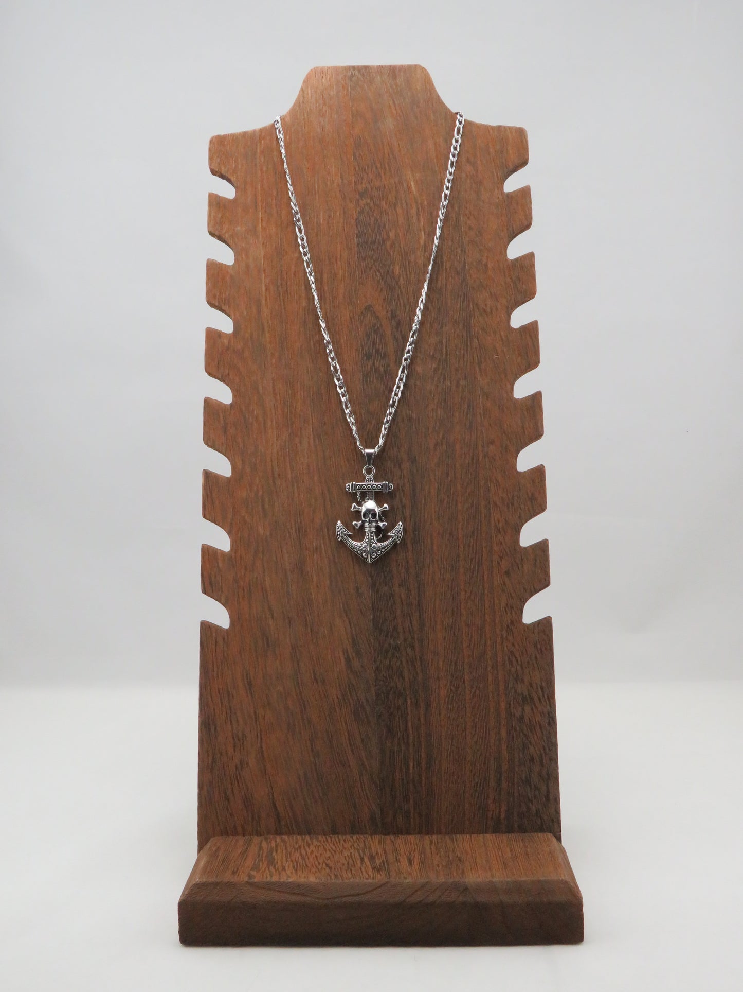 Fouled Anchor & Skull Stainless Steel Rope Necklace