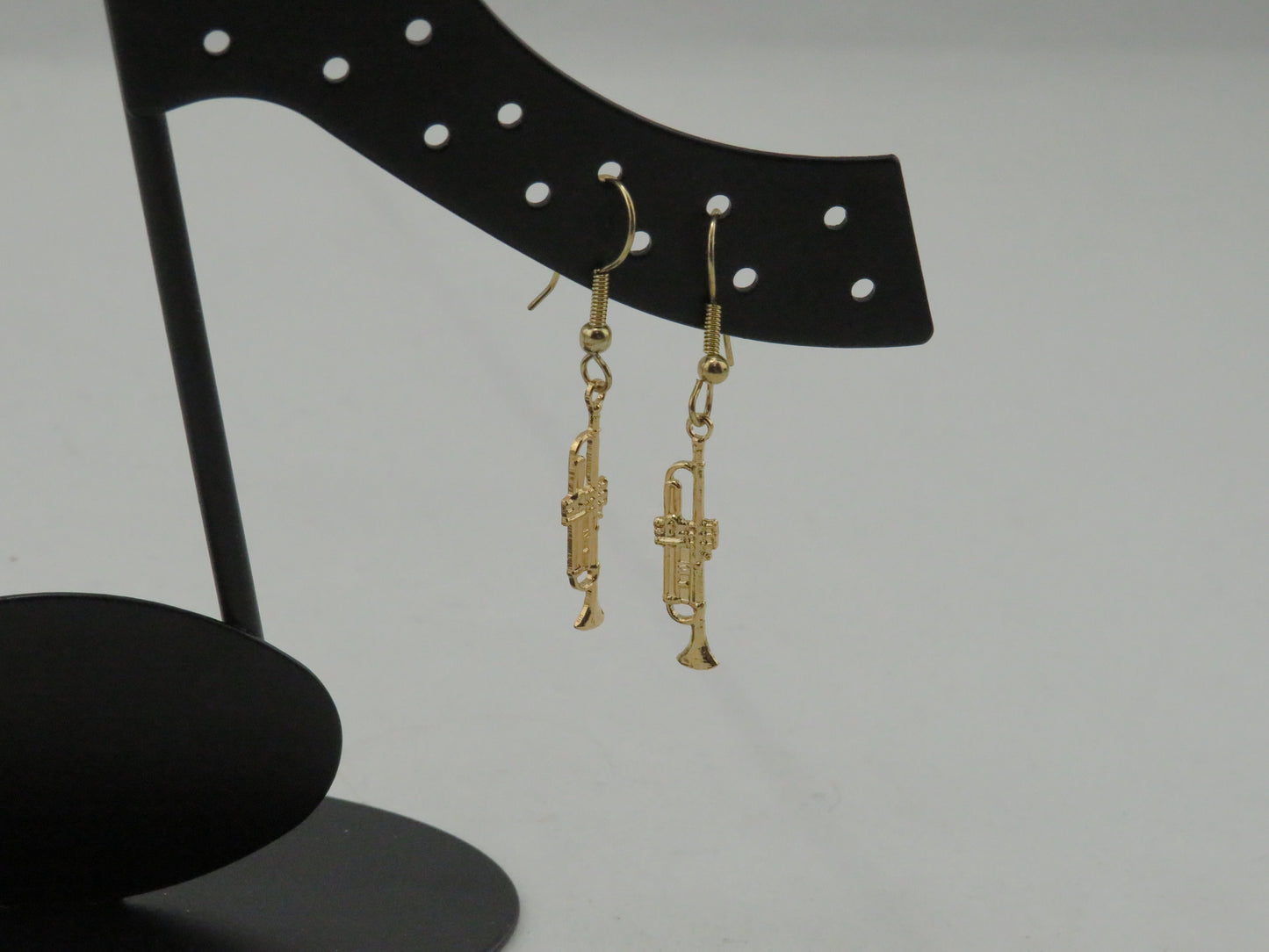 Trumpet Earrings - Gold Tone