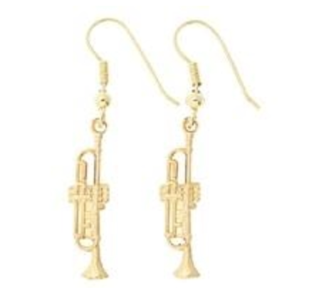 Trumpet Earrings - Gold Tone